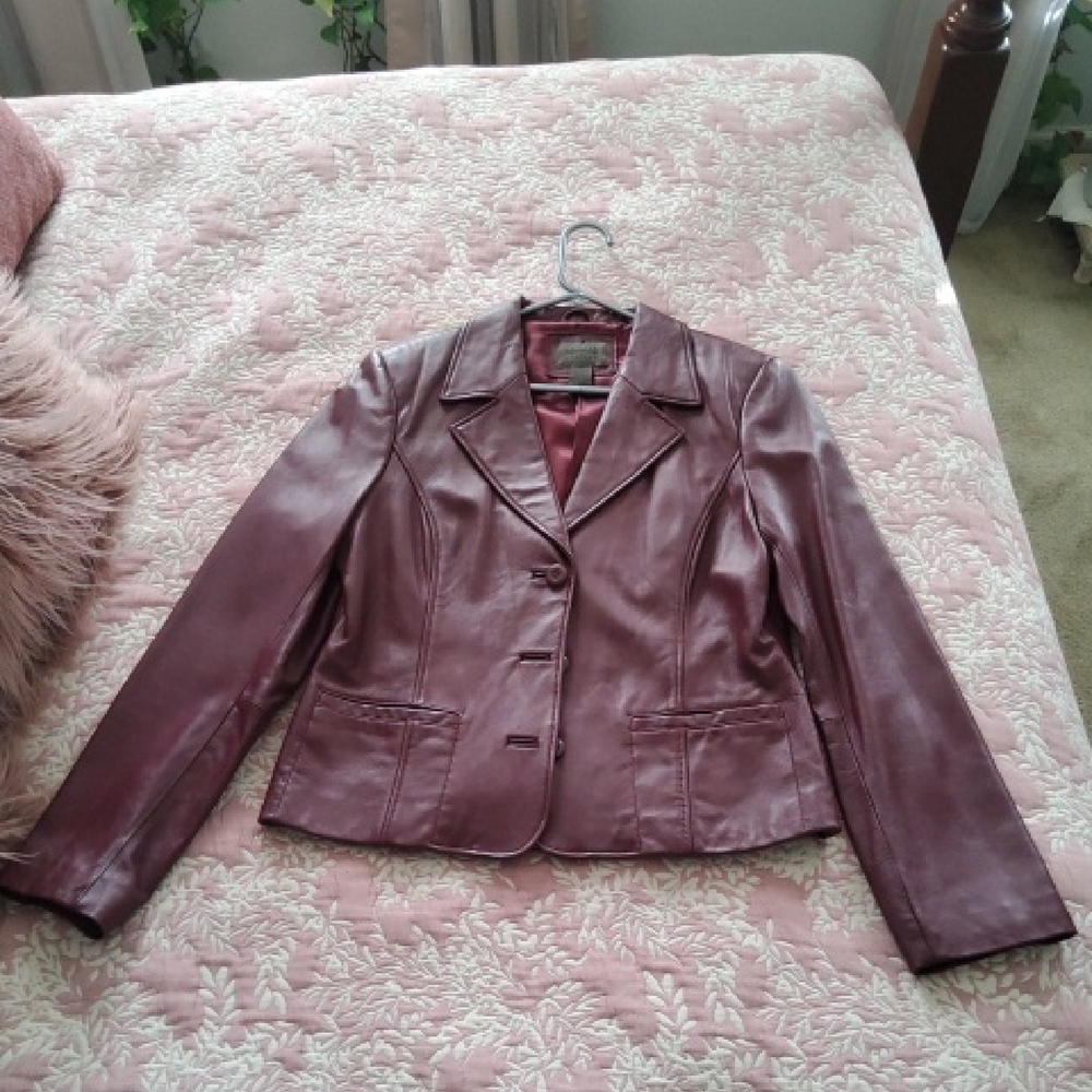 UNIF Deep Red Leather Jacket